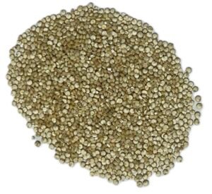 Quinoa blanca eco Suavidad, Versatilidad y Nutrición Natural. La quinoa blanca ecológica tiene sabor suave y ligeramente dulce. Textura ligera y esponjosa tras la cocción. Rica en proteínas vegetales y fibra. Ideal para ensaladas, bowls y guarniciones. Un pseudocereal saludable, nutritivo y versátil.