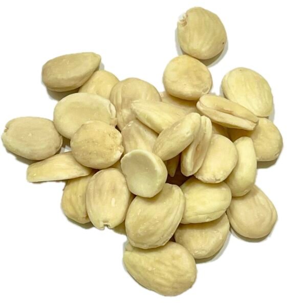 Textura delicada y sabor suave incomparable Almendra variedad Marcona. Pelada y cruda. Sabor dulce y textura tierna. Rica en vitamina E y fibra. Ideal para snack y repostería.