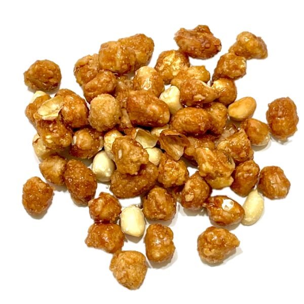 Crujiente caramelizado irresistible Cacahuete recubierto de azúcar caramelizado. Textura crujiente y sabor dulce intenso. Ideal como tentempié o postre. Elaboración tradicional.