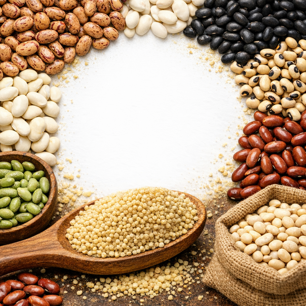 Alubias a granel de distintas variedades: pinta, canela, carilla, arrocina, verdina, fabada y más. Legumbres tradicionales para guisos, potajes y cocina casera.