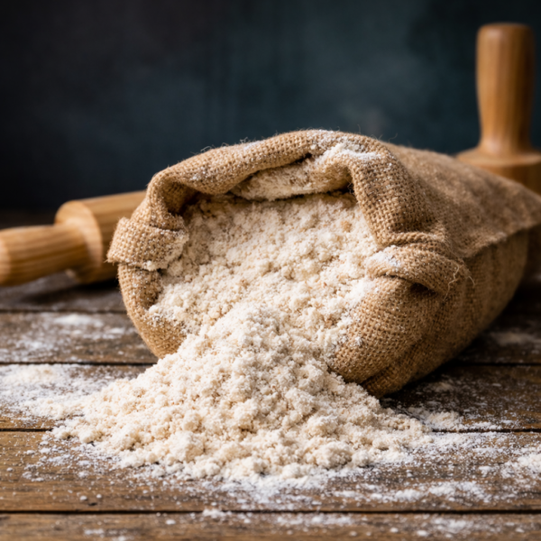 Nutrición integral y ecológica — harina de trigo completa para recetas saludables